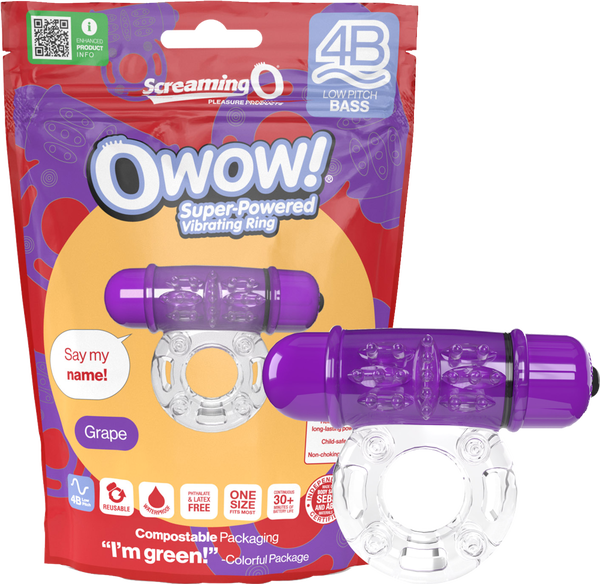 Screaming O 4B OWow Vibrating Ring – Body-Safe SEBS Material Vibrating Ring > Cock Ring > Vibrating