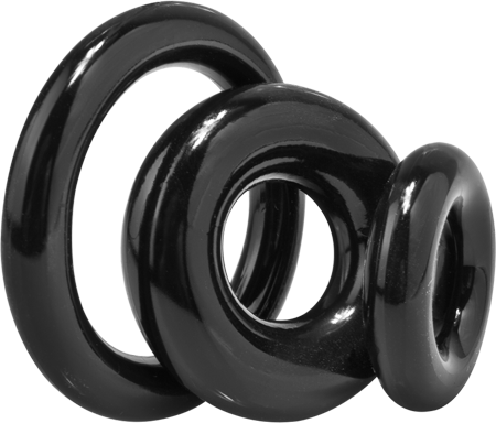 RingO X3 Cock Rings Mixed Pack - Black > Cock Ring > Sets