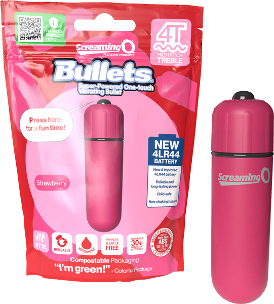 Bullets 4T High Pitch Treble (Strawberry) Pink > Vibrators > Mini Vibrators