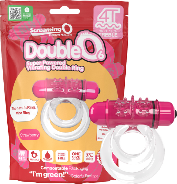 Double O 6 Vibrating Ring – Dual Rings with 4T Motor and Long-Lasting Batteries Pink > Cock Ring > Vibrating