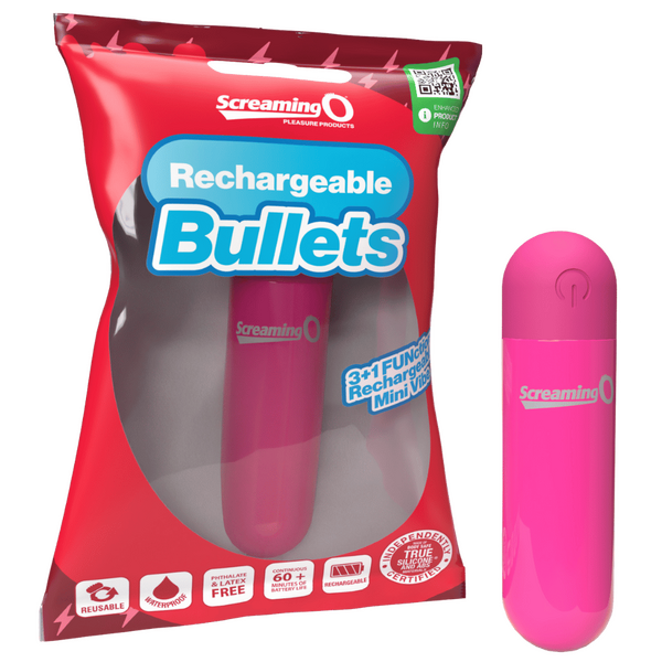Screaming O Rechargeable Bullet Vibrator – Compact Waterproof Mini Vibrator Pink > Vibrators > Mini Vibrators