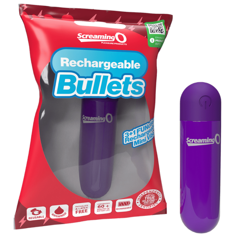 Rechargeable Bullet Vibrator (Purple) – Waterproof with 3 Speeds and Pulse Pattern Personal Massager Purple > Vibrators > Mini Vibrators