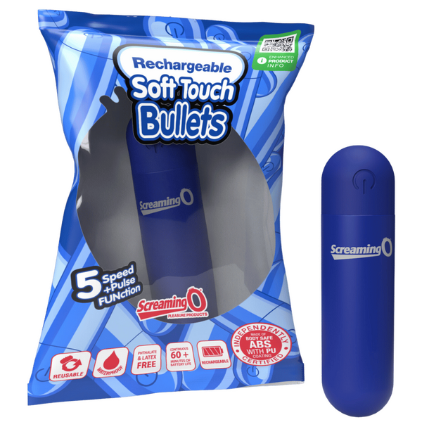 Rechargeable Soft Touch Bullet Vibrator – Waterproof 5-Speed Bullet Vibrator Blue > Vibrators > Mini Vibrators