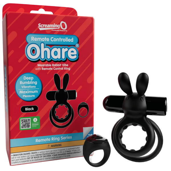 Ohare Remote Control Wearable Rabbit Vibrator (Black) – Rechargeable Waterproof Silicone Vibrator Black > Sex Toys > Couples Toys