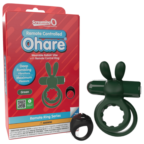 Ohare Remote Control (Green) – Waterproof Rechargeable Wearable Rabbit Vibrator with Double-Ring Design Green > Sex Toys > Couples Toys