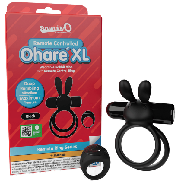 Ohare XL (Black) – Rechargeable Waterproof Remote Control Rabbit Vibrator Black > Sex Toys > Couples Toys