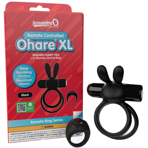 Ohare XL (Black) – Rechargeable Waterproof Remote Control Rabbit Vibrator Black > Sex Toys > Couples Toys