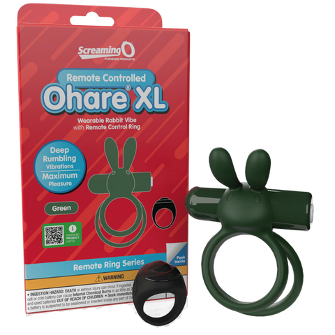 Ohare XL (Green) – Rechargeable Waterproof Remote-Controlled Rabbit Vibrator with Double-Ring Design Green > Sex Toys > Couples Toys