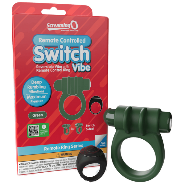 Remote Control Switch Vibe (Green) – Rechargeable Waterproof Double-Sided Vibrating Cock Ring Green > Cock Ring > Vibrating