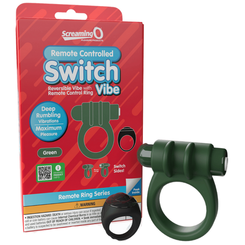 Remote Control Switch Vibe (Green) – Rechargeable Waterproof Double-Sided Vibrating Cock Ring Green > Cock Ring > Vibrating