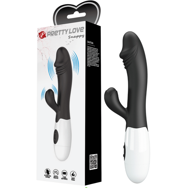 Snappy G-Spot Rabbit Vibrator – Dual Stimulator with Flexible Design Black > Sex Toys For Ladies > G-Spot Vibrators