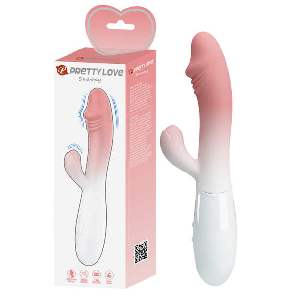 Snappy G-Spot Rabbit Vibrator – Dual Stimulator with Flexible Design Pink White > Sex Toys For Ladies > G-Spot Vibrators