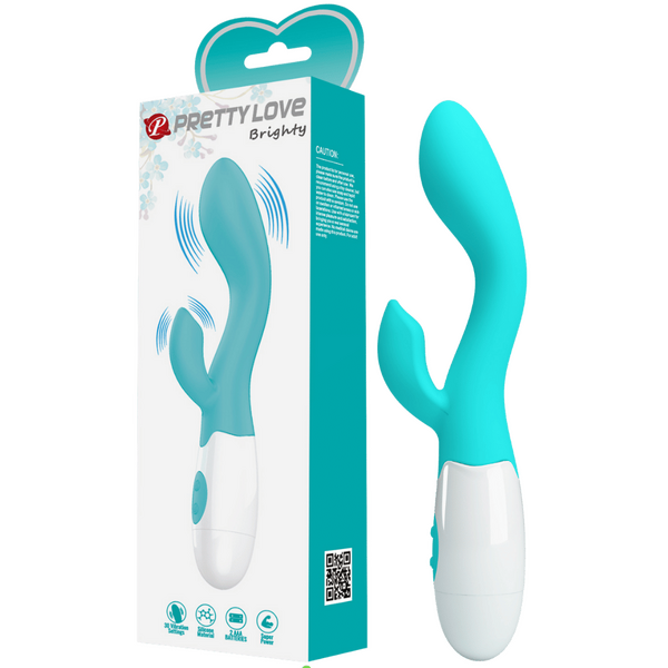 Brighty G-Spot and Clitoral Rabbit Vibrator – Dual Stimulation Vibrator Seafoam > Sex Toys For Ladies > G-Spot Vibrators
