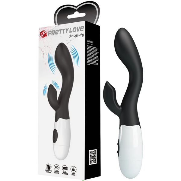 Brighty G-Spot and Clitoral Rabbit Vibrator – Dual Stimulation Vibrator Black > Sex Toys For Ladies > G-Spot Vibrators