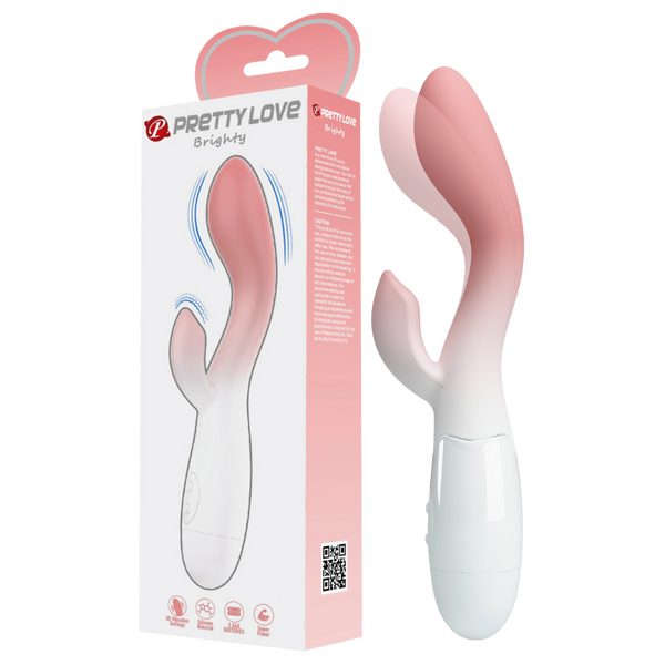 Brighty G-Spot and Clitoral Rabbit Vibrator – Dual Stimulation Vibrator Pink White > Sex Toys For Ladies > G-Spot Vibrators