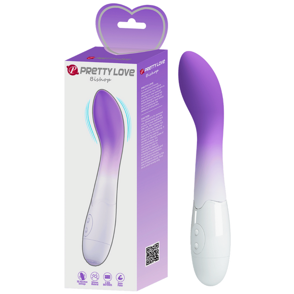 Bishop – 30 Function Curved G-Spot Vibrator Purple White > Vibrators > Standard Vibrators