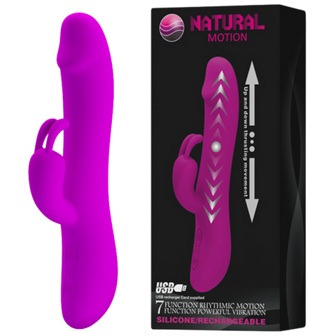 Natural Motion Thrusting – Rechargeable Silicone Rabbit Vibrator with 7 Functions Purple > Vibrators > Ladies > Rabbit