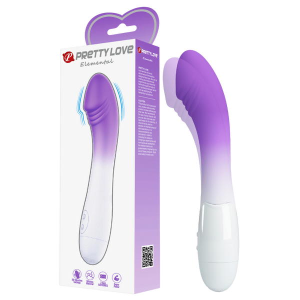 Elemental G-Spot Vibrator – 30 Function Curved Vibrator Purple White > Vibrators > G-Spot