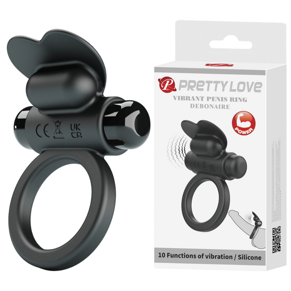Vibrant Debonaire – Rabbit Cock Ring Penis Ring Black > Cock Ring > Vibrating