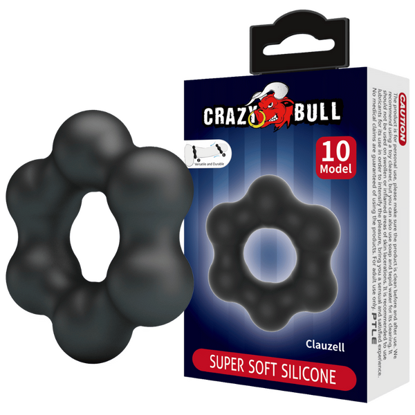 Clauzell No.10 Super Soft Silicone Cockring – Soft Flexible Silicone Ring Black > Cock Ring > Single