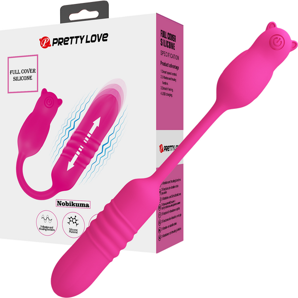 Pretty Love Nobikuma – Rechargeable Silicone Thrusting Bullet Vibrator Pink > Vibrators > Mini Vibrators
