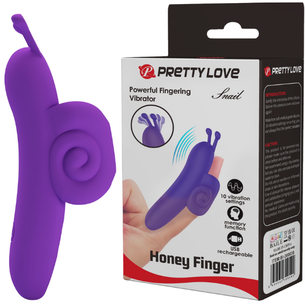 Rechargeable Snail – Ergonomic Silicone Finger Vibrator with 10 Vibration Modes Purple > Vibrators > Finger Vibrators