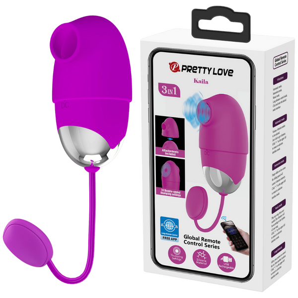 App Control Kaila – Remote-Controlled Vibrating Egg with Removable Sleeve Purple > Sex Toys For Ladies > Vibrating Eggs