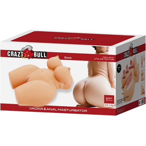 Grace Sort Skin Anatomically Precise Masturbator – Weighted Core Vagina and Anal Stimulator White > Sex Toys > Sex Dolls > Premium