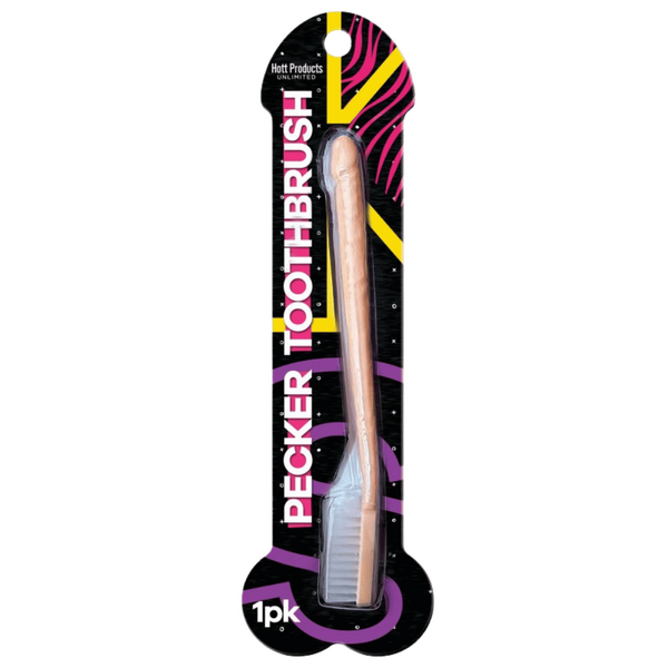 The Pecker Toothbrush – Medium Bristles Ergonomic Oral Care Toothbrush Beige > Novelties > Gag Gifts