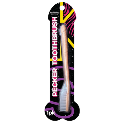 The Pecker Toothbrush – Medium Bristles Ergonomic Oral Care Toothbrush Beige > Novelties > Gag Gifts