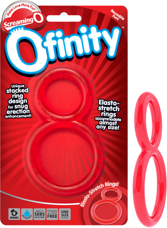Ofinity Double Erection Ring Red > Cock Ring > Single