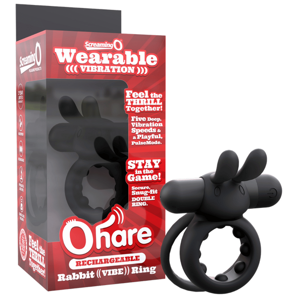 Ohare (Black | Blue | Green) – Rechargeable Silicone Rabbit Vibrating Cock Ring Black > Cock Ring > Vibrating