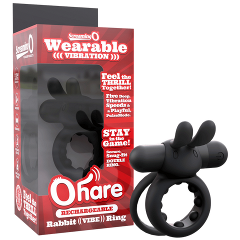 Ohare (Black | Blue | Green) – Rechargeable Silicone Rabbit Vibrating Cock Ring Black > Cock Ring > Vibrating
