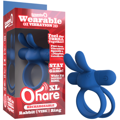 Ohare XL (Black | Blue | Green) – Rechargeable Large Rabbit Vibrator Blue > Cock Ring > Vibrating