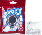 Screaming O RingO 2 – Waterproof Stretchy Silicone Dual Cock and Ball Ring Clear > Cock Ring > Single