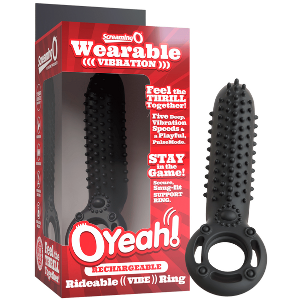 Oyeah Rechargeable Silicone Rideable Vibe Ring – Premium Silicone Vibrating Ring Black > Cock Ring > Vibrating