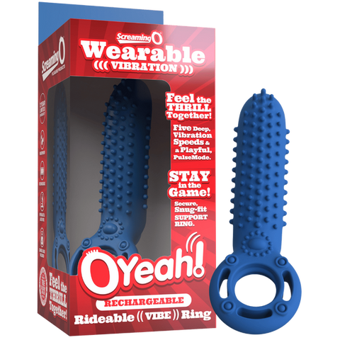 Oyeah Rechargeable Silicone Rideable Vibe Ring – Premium Silicone Vibrating Ring Blue > Cock Ring > Vibrating