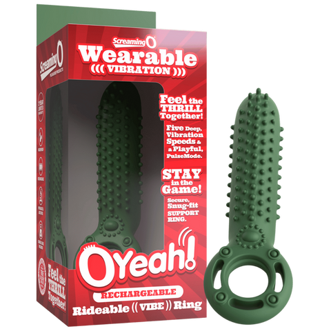 Oyeah Rechargeable Silicone Rideable Vibe Ring – Premium Silicone Vibrating Ring Green > Cock Ring > Vibrating