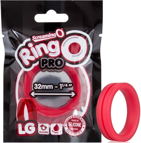 RingO Pro LG – Super-Stretchy 1.25 Inch Penis Ring Made of Body-Safe Silicone Red > Cock Ring > Single