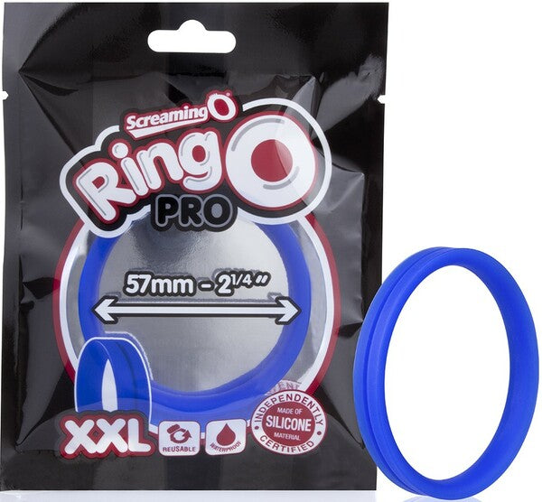 RingO Pro XXL – Stretchy 2.25 Inch Diameter Silicone Erection Enhancer Ring Blue > Cock Ring > Single