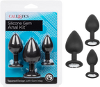 Silicone Gem Anal Kit – Set of 3 Graduated Anal Plugs Black > Anal Range > Butt Plug Kits
