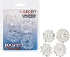 Basic Essentials Super Stretchy TPR Enhancer Sleeves – Set of Four Sleeve Enhancers Clear > Cock Ring > Sets