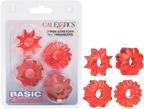 Basic Essentials Super Stretchy TPR Enhancer Sleeves – Set of Four Sleeve Enhancers Red > Cock Ring > Sets