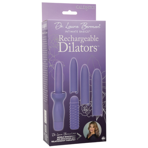 Dr. Laura Berman Dilators Set with Four Locking Sizes and Premium Silicone Textured Sleeve in Purple Purple > Sex Toys > Dilators