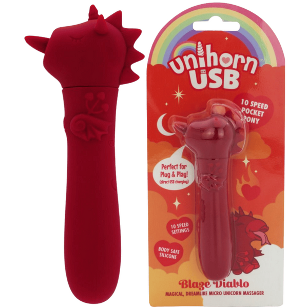 Unihorn Blaze Diablo (Red) – USB Rechargeable Silicone Bullet Vibrator with 10 Speeds > Vibrators > Ladies > Clitoral Vibrators and Stimulators