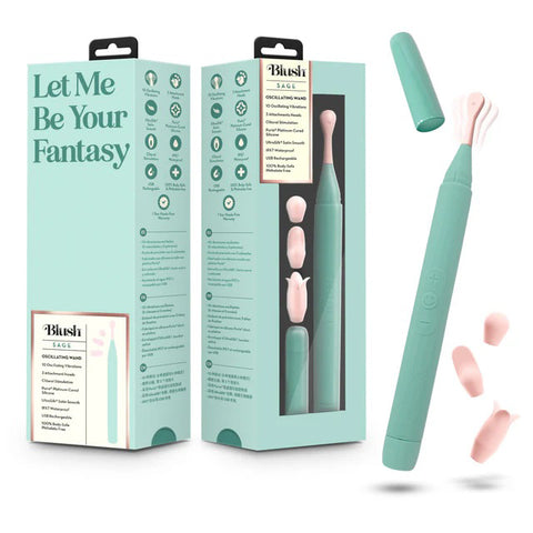 Blush Sage (Green) – Luxury Oscillating Wand Vibrator Green > Vibrators > Ladies > Clitoral Vibrators and Stimulators