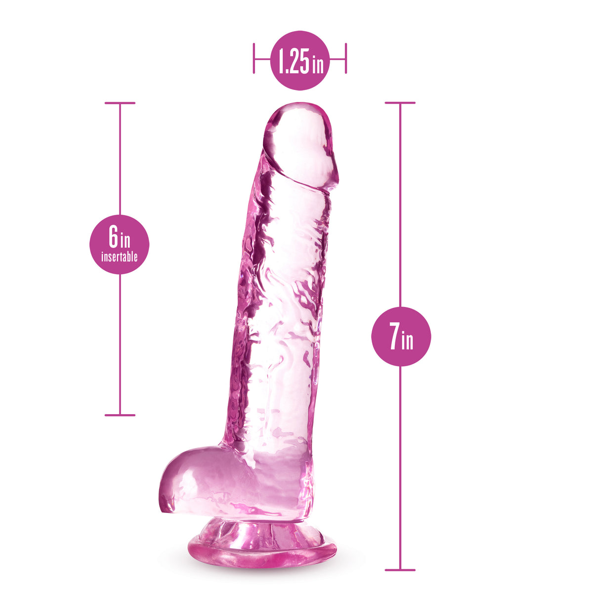 Naturally Yours Crystaline 7 Inch Dildo with Suction Cup Base > Dildos > Realistic Dildos