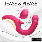 Tease and Please Thrusting and Licking Vibrator (Fuchsia) – Vibrator > Dildos > Thrusting Dildos