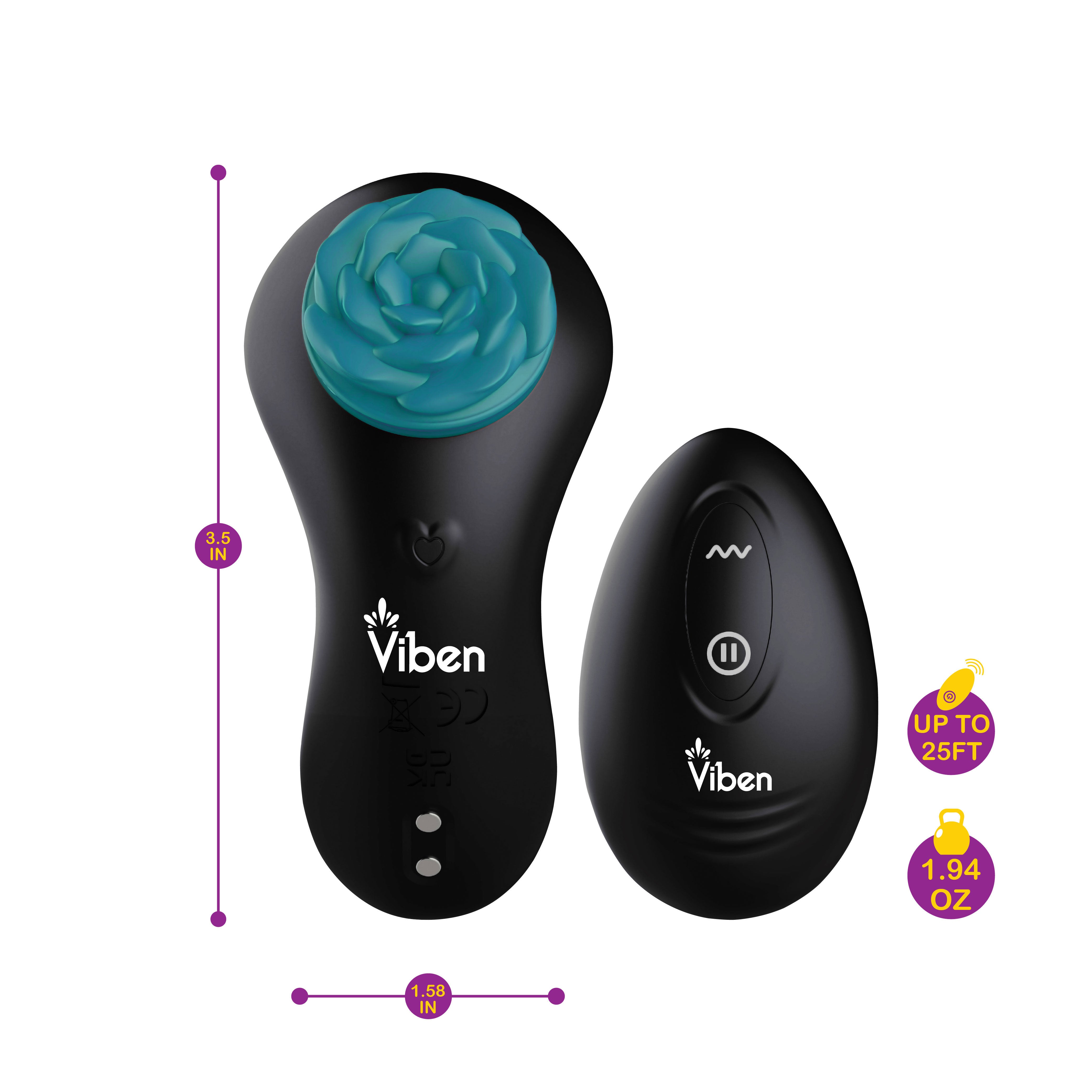Secret Seduction Remote Panty Vibrator with Magnetic Flower Black Panty Vibrators