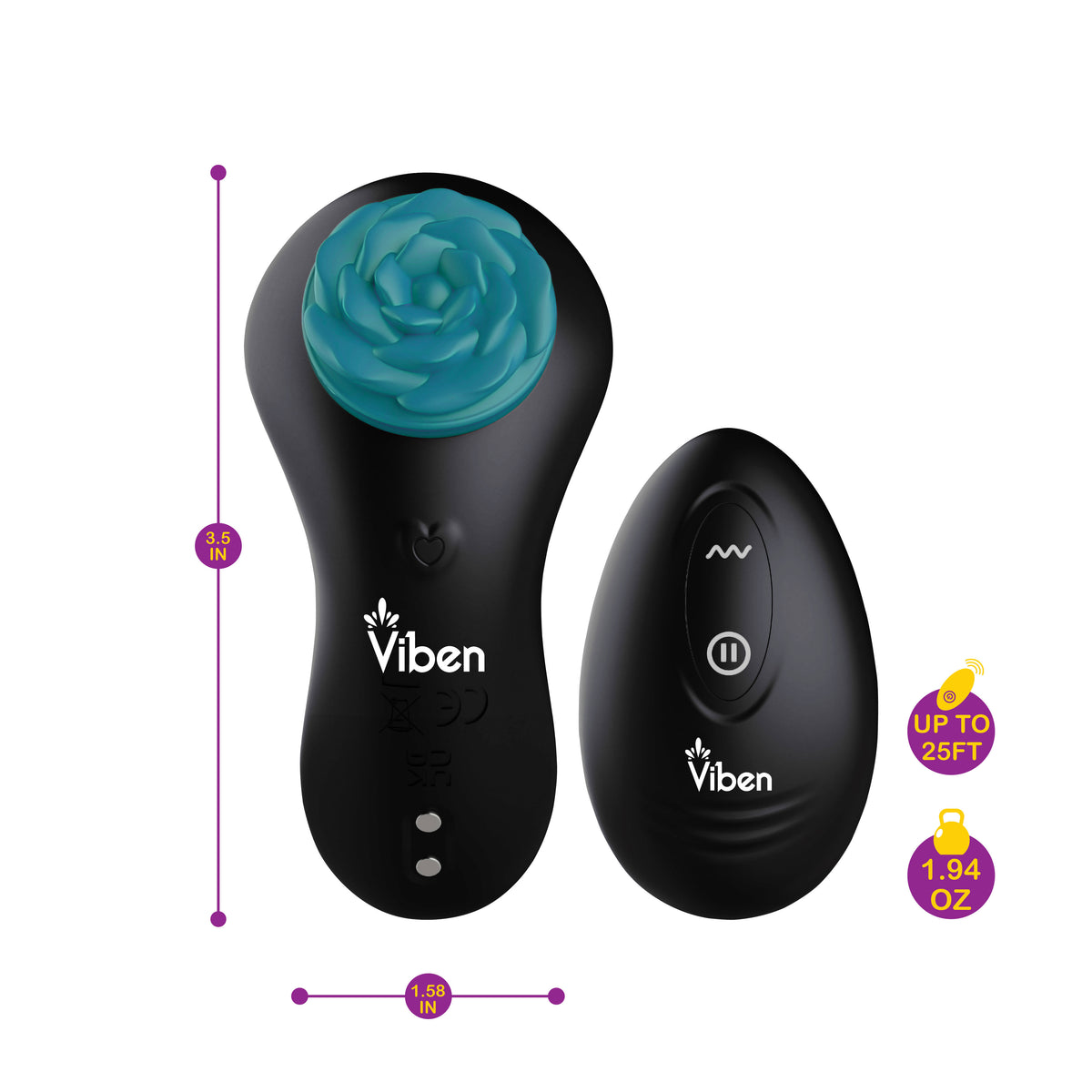 Secret Seduction Remote Panty Vibrator with Magnetic Flower Black Panty Vibrators
